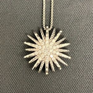 Large Starburst Necklace in SILVER-TONE PLEASE READ DETAILS